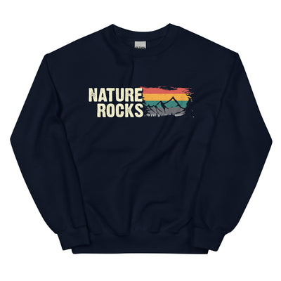 Nature Felsens - Sweatshirt (Unisex) berge camping wandern xxx yyy zzz Navy
