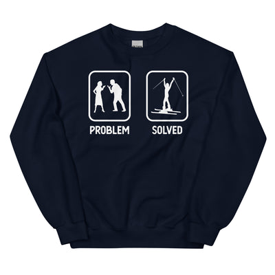 Problem Solved - Frau Skifahren - Sweatshirt (Unisex) klettern ski xxx yyy zzz Navy