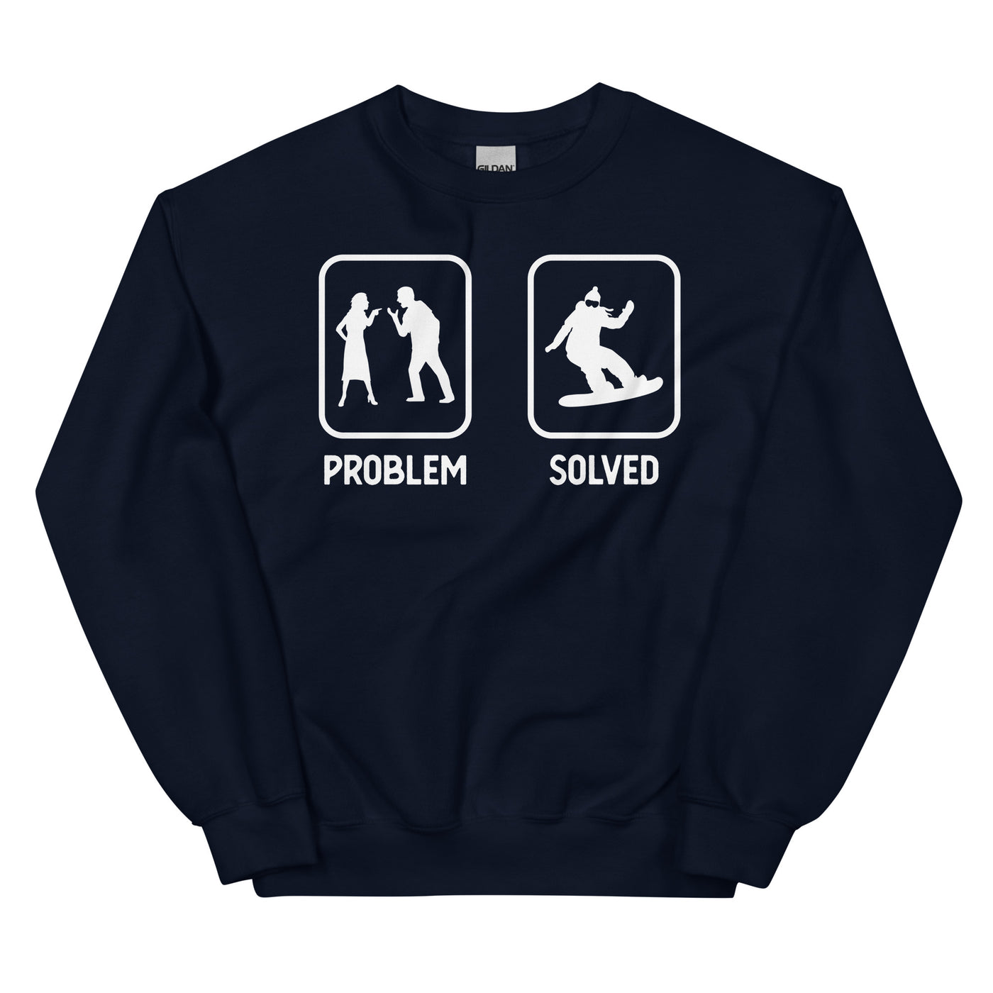 Problem Solved - Frau Snowboarding - Sweatshirt (Unisex) snowboarden xxx yyy zzz Navy