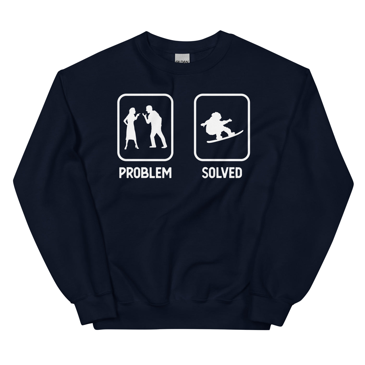 Problem Solved - Mann Snowboarding - Sweatshirt (Unisex) snowboarden xxx yyy zzz Navy