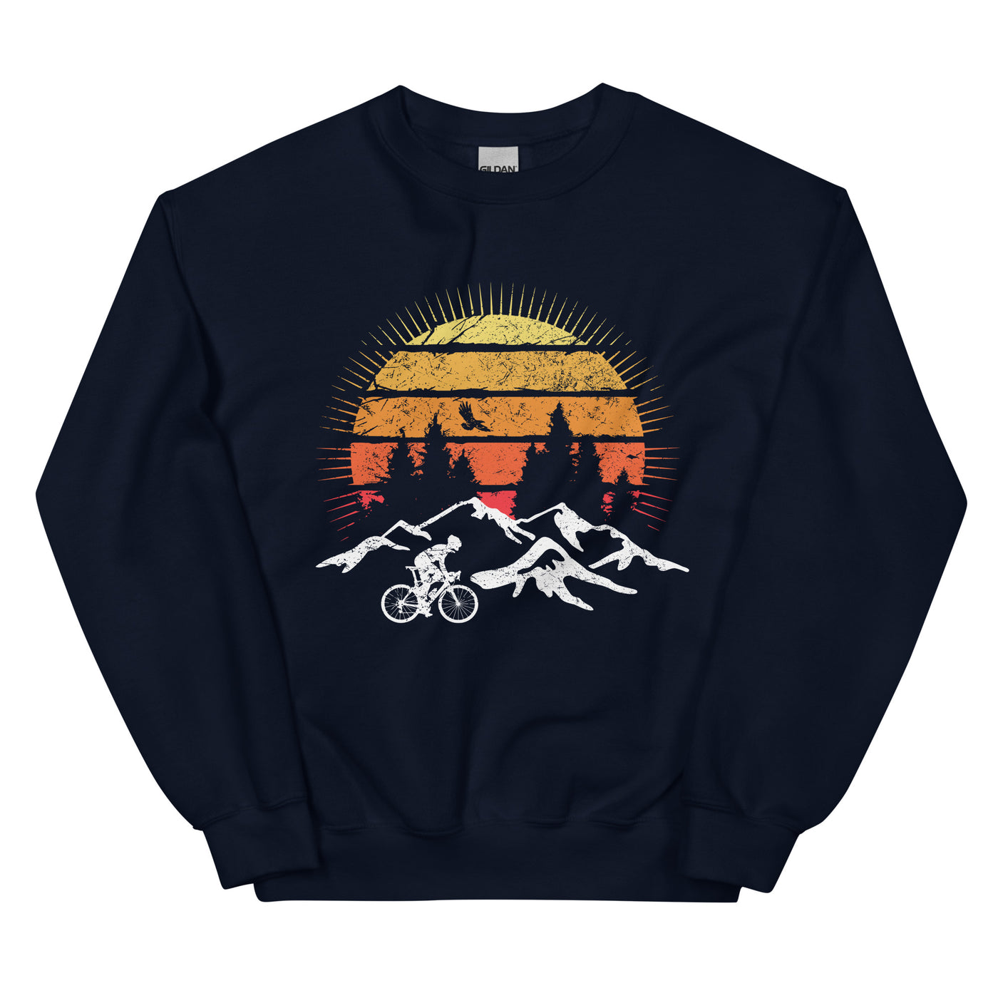Radfahrer und Sonne Vintage - Sweatshirt (Unisex) fahrrad xxx yyy zzz Navy