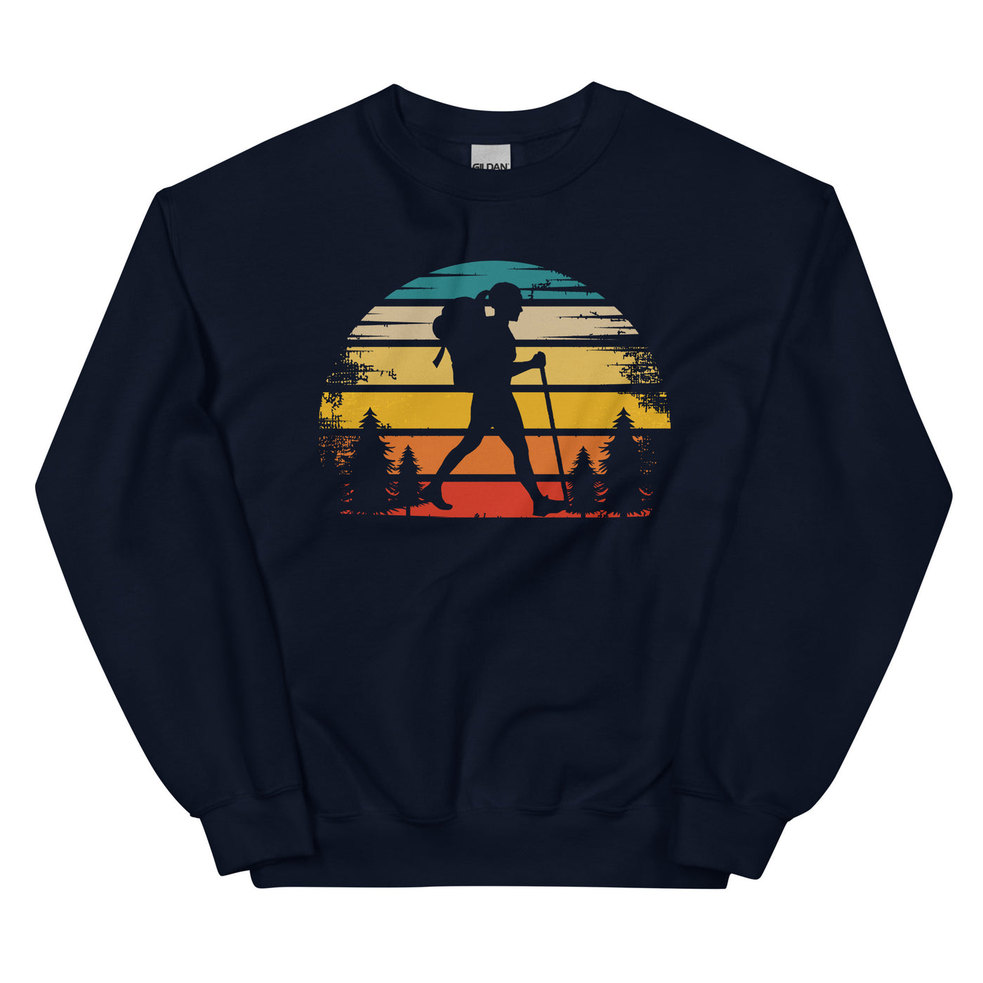 Retro Sonne und Wandern - Sweatshirt (Unisex) wandern xxx yyy zzz Navy