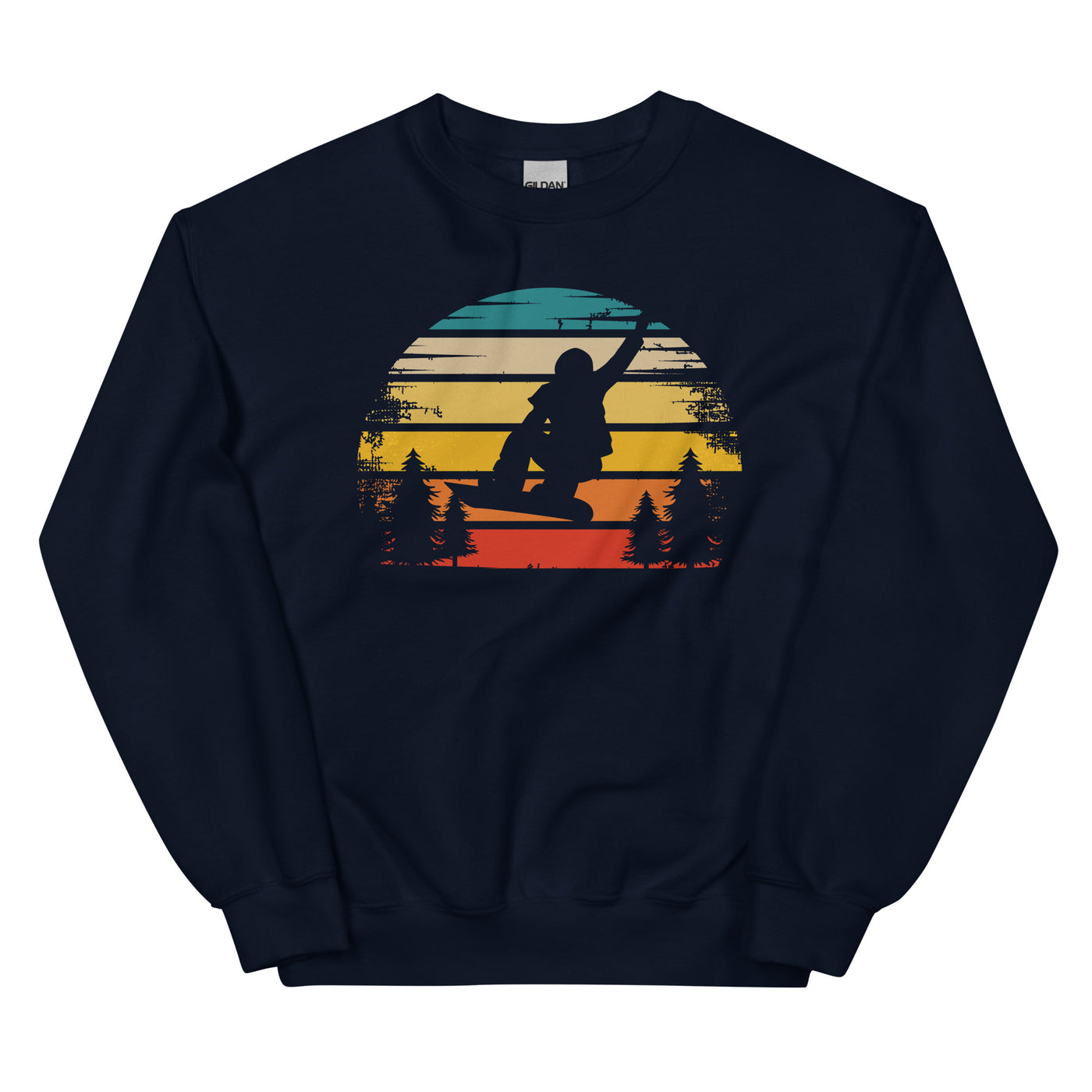 Retro Sonne und Snowboarding - Sweatshirt (Unisex) snowboarden xxx yyy zzz Navy