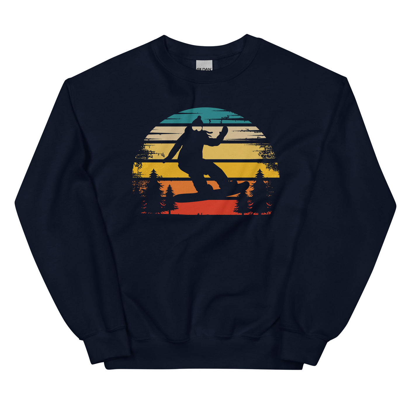 Retro Sonne und Snowboarding - Sweatshirt (Unisex) snowboarden xxx yyy zzz Navy