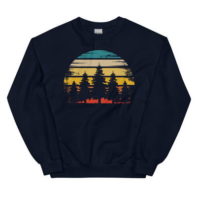 Retro Sonne und Bäume - Sweatshirt (Unisex) camping xxx yyy zzz Navy