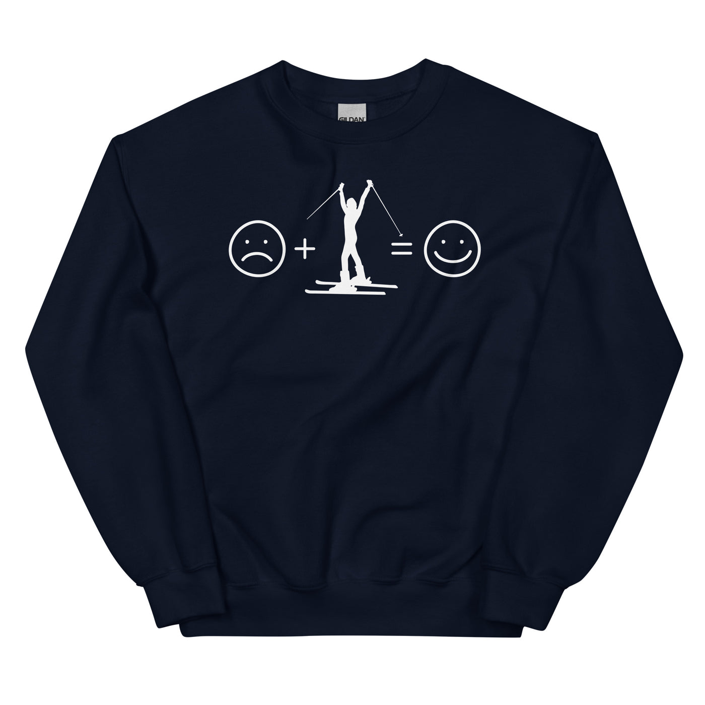 Lächelndes Gesicht und Skifahren - Sweatshirt (Unisex) klettern ski xxx yyy zzz Navy