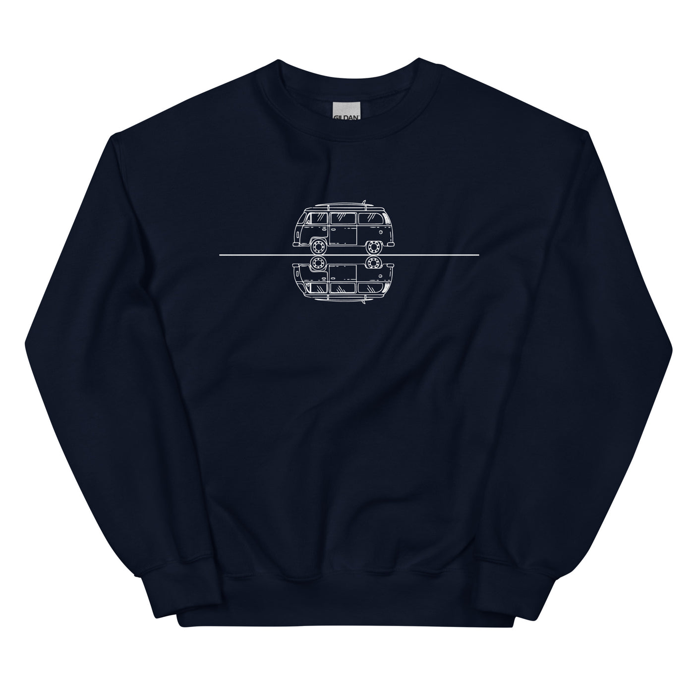 Gerade_Linie_-_Camping_Van_-_(C)_(2) - Sweatshirt (Unisex) camping xxx yyy zzz Navy