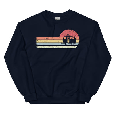 Sonne und Retro Linies - Camping Caravan - (C) - Unisex Crew Neck Sweatshirt | Gildan 18000