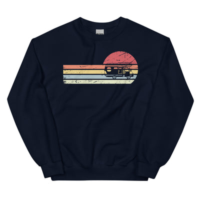 Sonne und Retro Linies - Camping Van - (C) - Unisex Crew Neck Sweatshirt | Gildan 18000