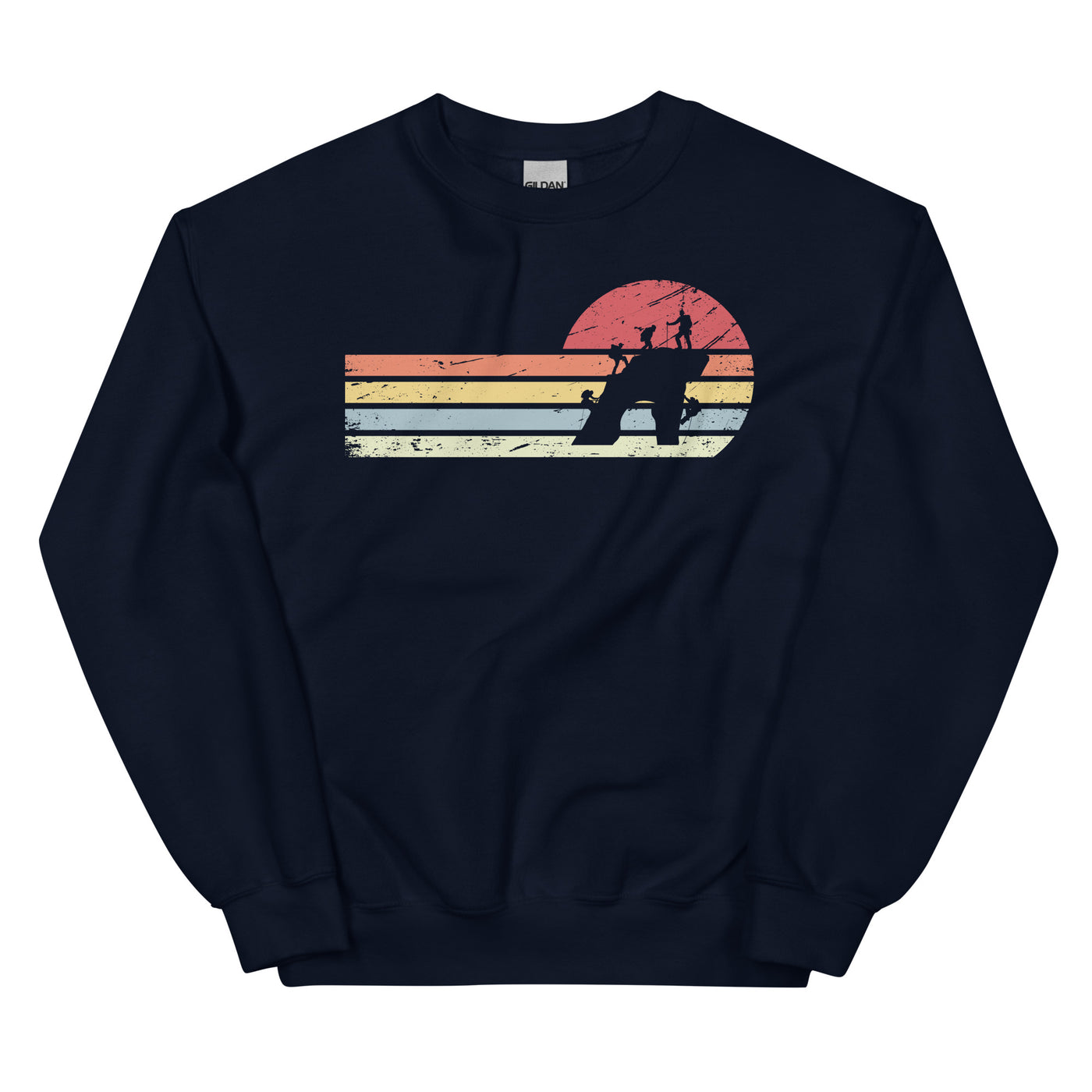 Sonne und Retro Linies - Klettern - Sweatshirt (Unisex) klettern xxx yyy zzz Navy