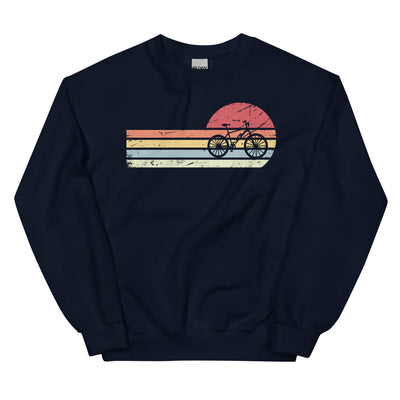 Sonne und Retro Linies - E-Bike - (E) - Unisex Crew Neck Sweatshirt | Gildan 18000 xxx yyy zzz Navy