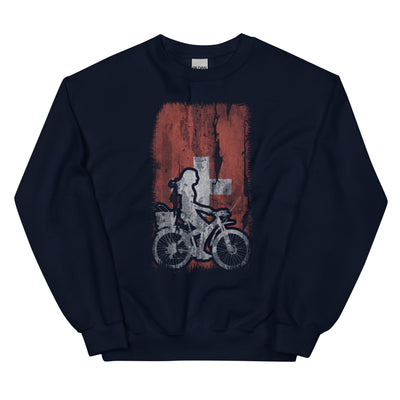 Schweizer Flagge 2 und Radfahren - Sweatshirt (Unisex) fahrrad xxx yyy zzz Navy