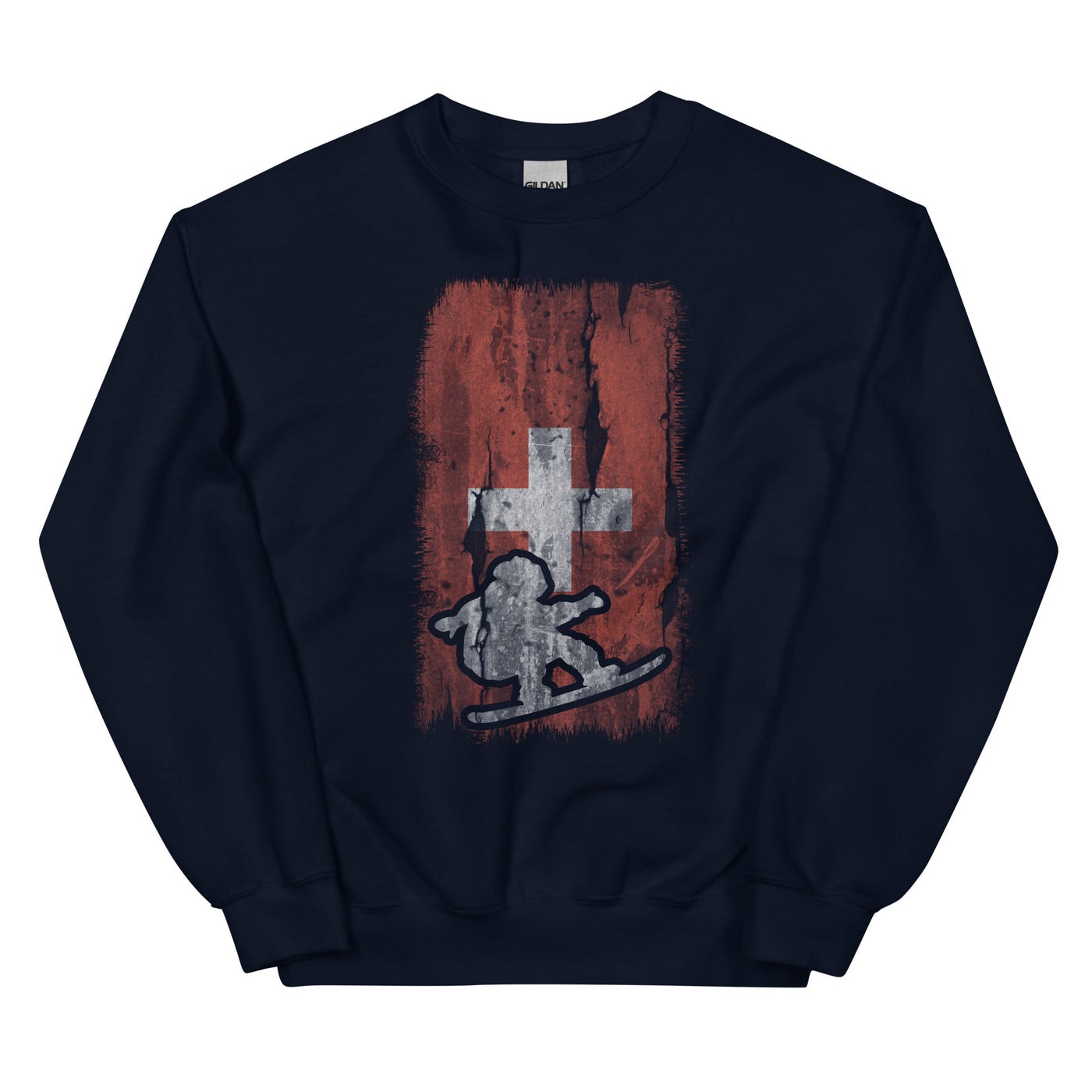 Schweizer Flagge und Snowboarding - Sweatshirt (Unisex) snowboarden xxx yyy zzz Navy