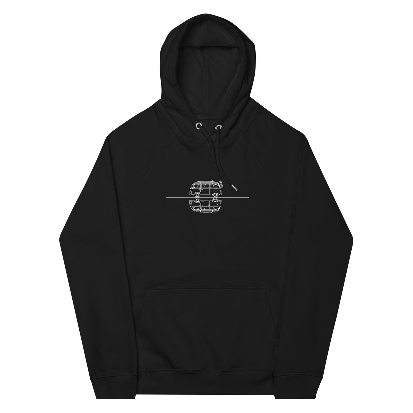 Gerade_Linie_-_Camping_Van_-_(C)_(2) - Unisex Premium Organic Hoodie camping xxx yyy zzz Black