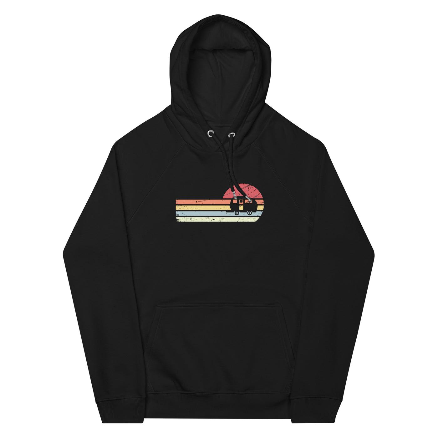 Sonne und Retro Linies - Camping Caravan - Unisex Premium Organic Hoodie camping xxx yyy zzz Black