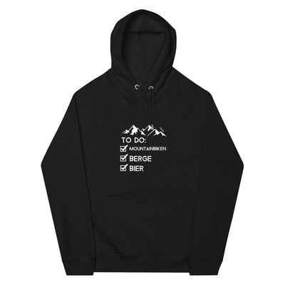 To Do Liste - Mountainbiken, Berge, Bier - (M) - Unisex Premium Organic Hoodie xxx yyy zzz Black