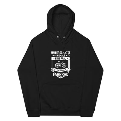 Unterschatze Niemals Eine Frau Mit Einem Fahrrad - Unisex Premium Organic Hoodie fahrrad xxx yyy zzz Black