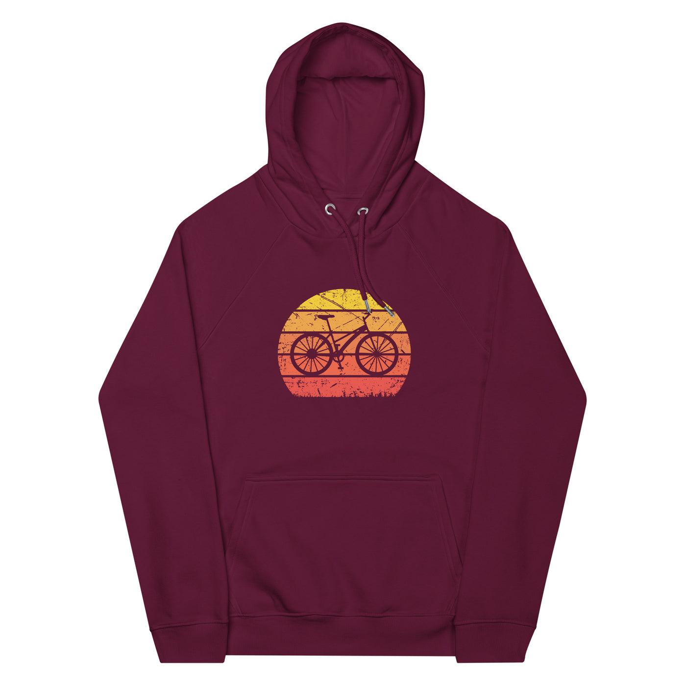 Vintage Sun and Cycling - Unisex Premium Organic Hoodie fahrrad Weinrot