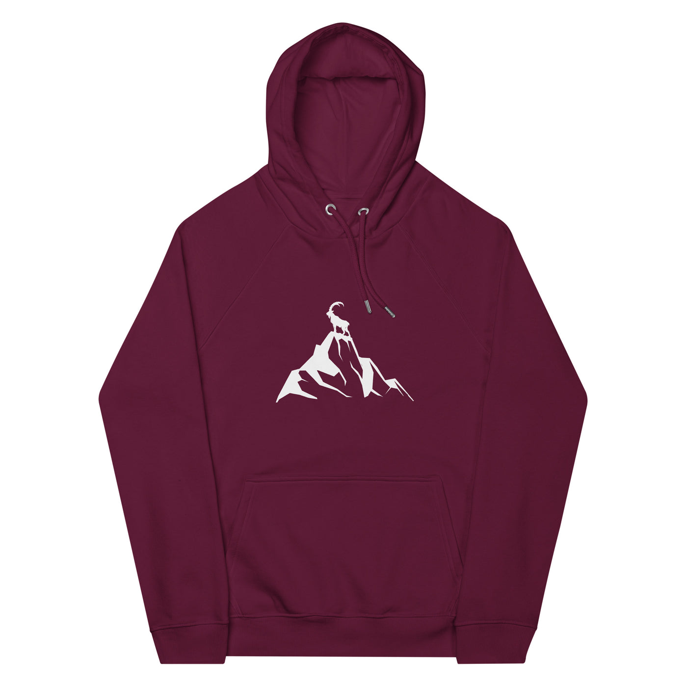 Steinbock_am_Berg_-_(B.W) - Unisex Eco Raglan Hoodie | SOL'S 03568 wandern xxx yyy zzz Burgundy