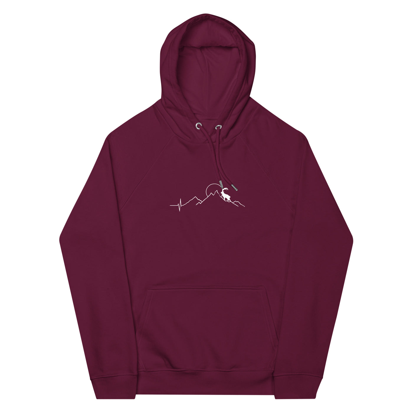 Steinbock_und_Berg_-_(B.W) - Unisex Premium Organic Hoodie berge wandern xxx yyy zzz Burgundy