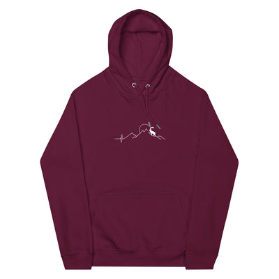 Steinbock_und_Berg_-_(B.W) - Unisex Premium Organic Hoodie berge wandern xxx yyy zzz Burgundy