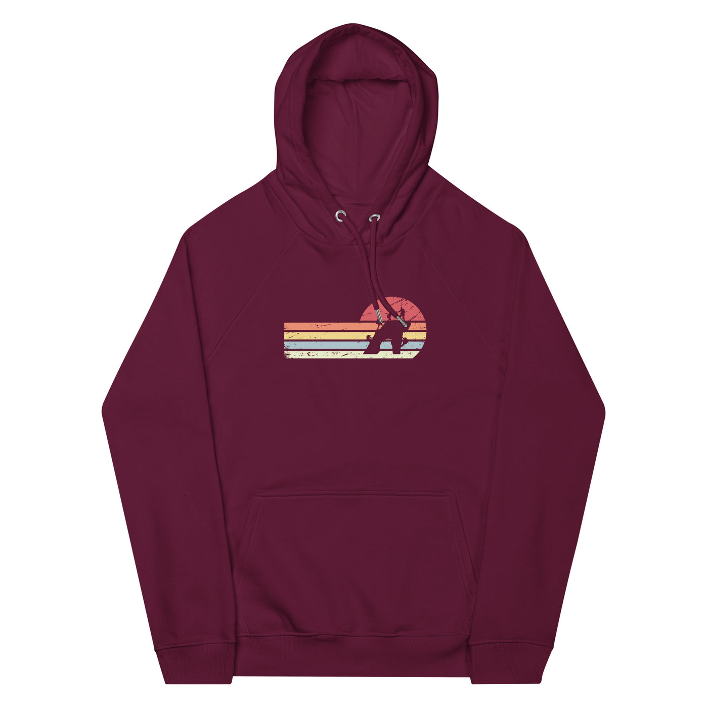 Sonne und Retro Linies - Klettern - (K) - Unisex Eco Raglan Hoodie | SOL'S 03568 xxx yyy zzz Burgundy