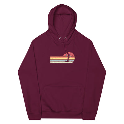 Sonne und Retro Linies - Frau Skifahren - - Unisex Eco Raglan Hoodie | SOL'S 03568 klettern ski xxx yyy zzz Burgundy