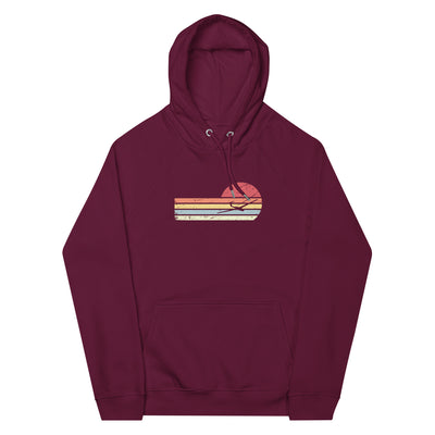 Sonne und Retro Linies - Segelflugzeug - Unisex Premium Organic Hoodie berge xxx yyy zzz Burgundy