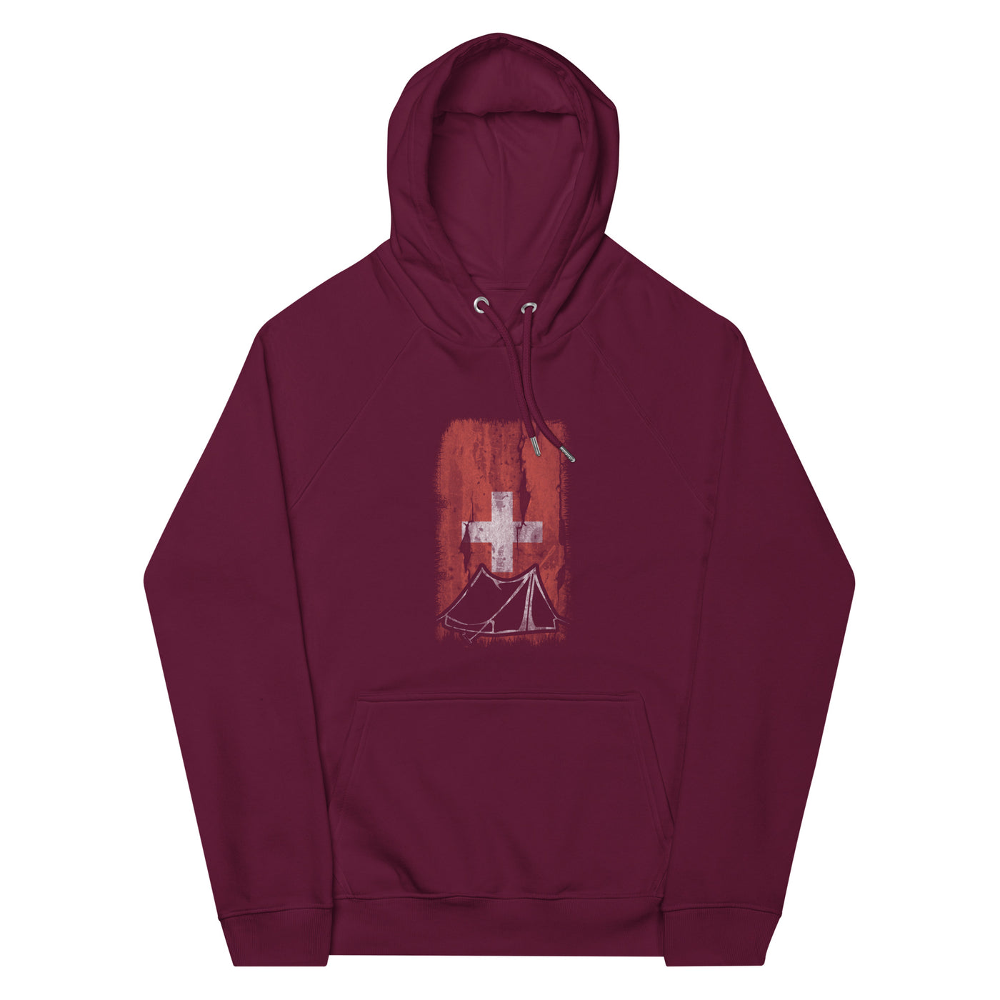 Schweizer Flagge 1 und Camping - Unisex Premium Organic Hoodie camping xxx yyy zzz Burgundy