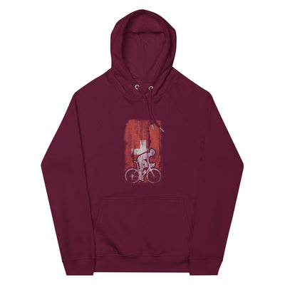 Schweizer Flagge 1 und Radfahren - Unisex Premium Organic Hoodie fahrrad xxx yyy zzz Burgundy