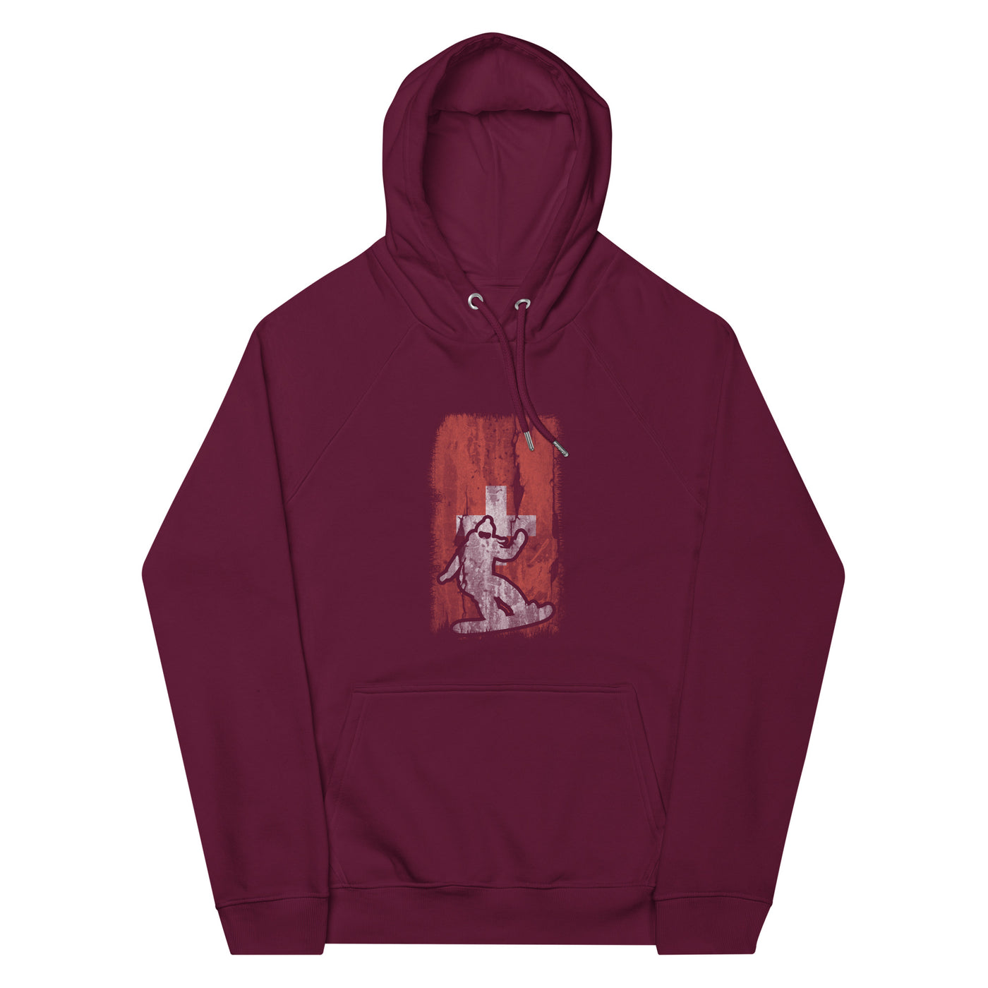 Schweizer Flagge 1 und Snowboarding - Unisex Premium Organic Hoodie snowboarden xxx yyy zzz Burgundy