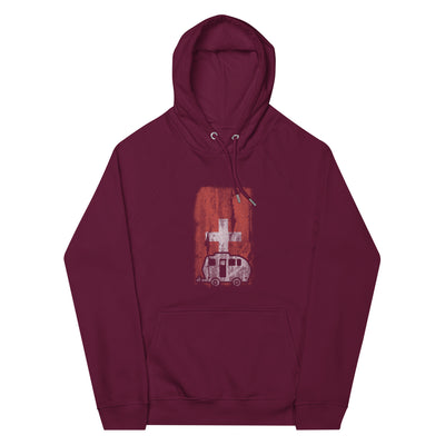 Schweizer Flagge 2 und Camping - Unisex Premium Organic Hoodie camping xxx yyy zzz Burgundy