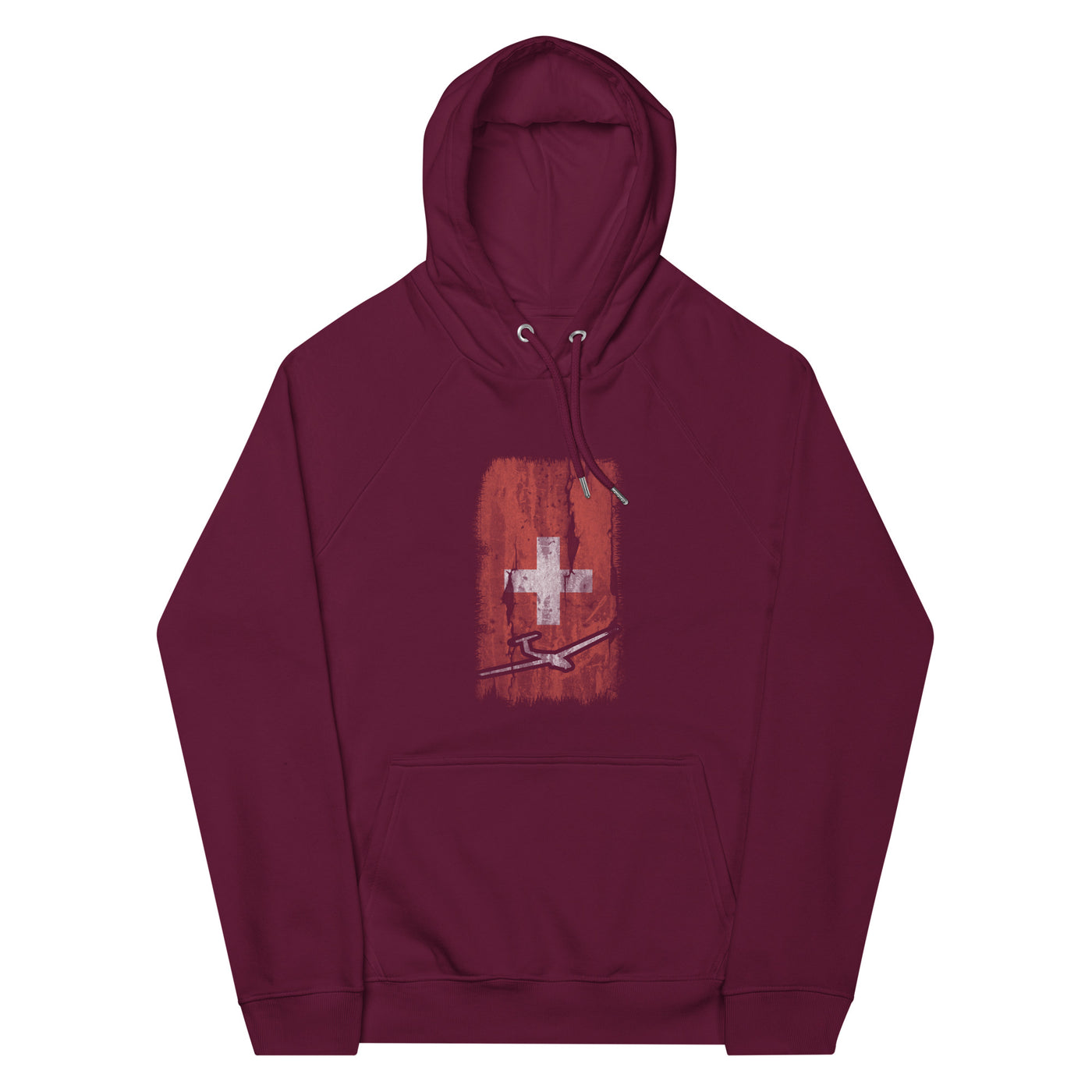 Schweizer Flagge und Segelflugzeug - Unisex Premium Organic Hoodie berge xxx yyy zzz Burgundy