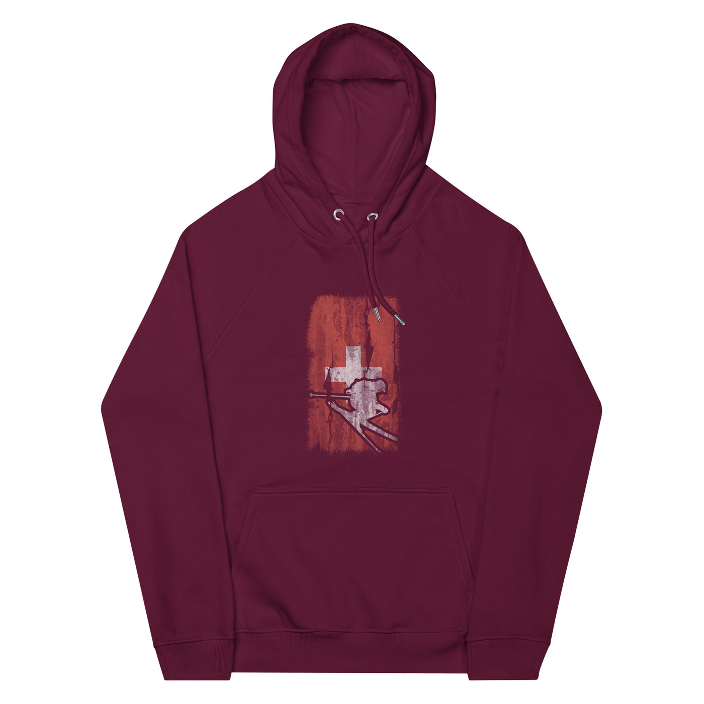 Schweizer Flagge und Skifahren - Unisex Premium Organic Hoodie klettern ski xxx yyy zzz Burgundy