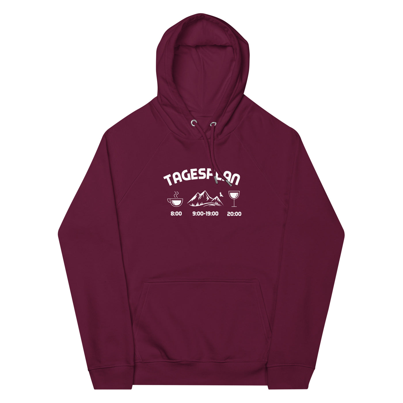 Tagesplan - Unisex Premium Organic Hoodie berge xxx yyy zzz Burgundy