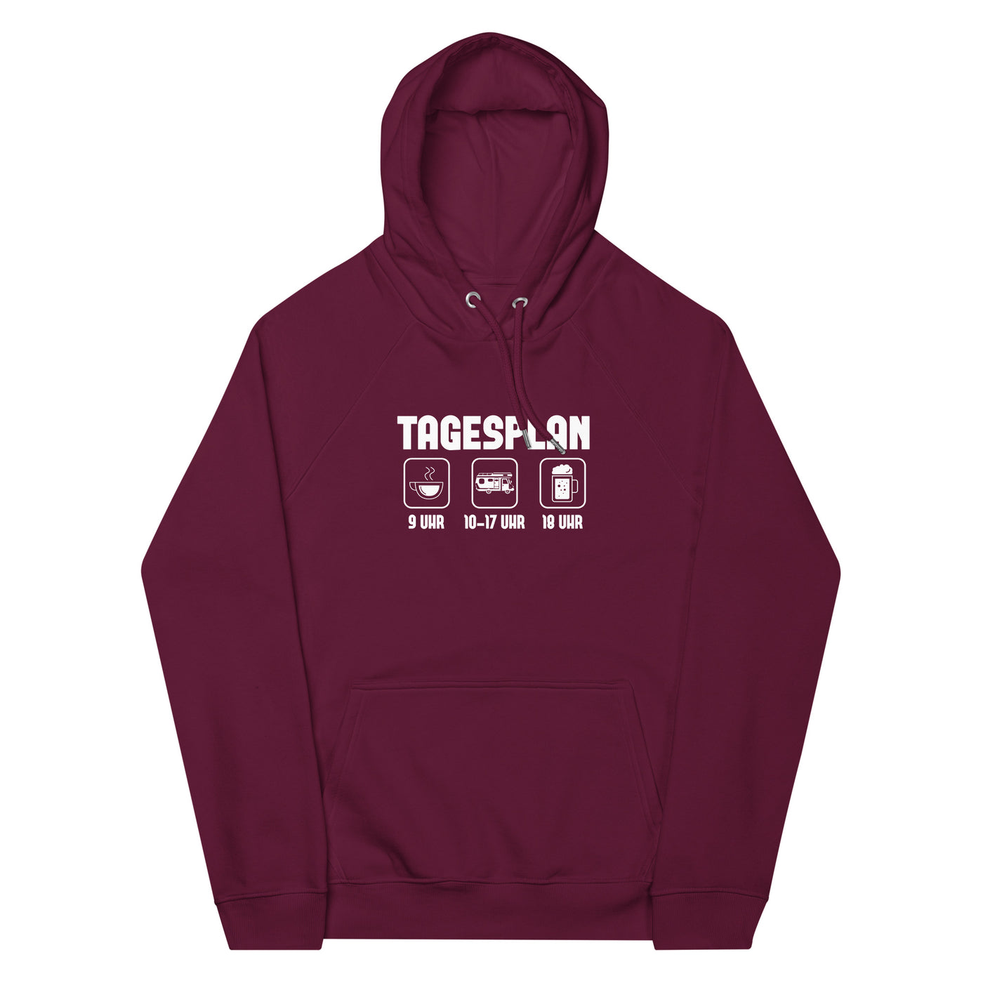 Tagesplan - Unisex Premium Organic Hoodie camping xxx yyy zzz Burgundy