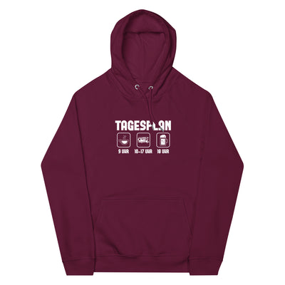 Tagesplan - Unisex Premium Organic Hoodie camping xxx yyy zzz Burgundy