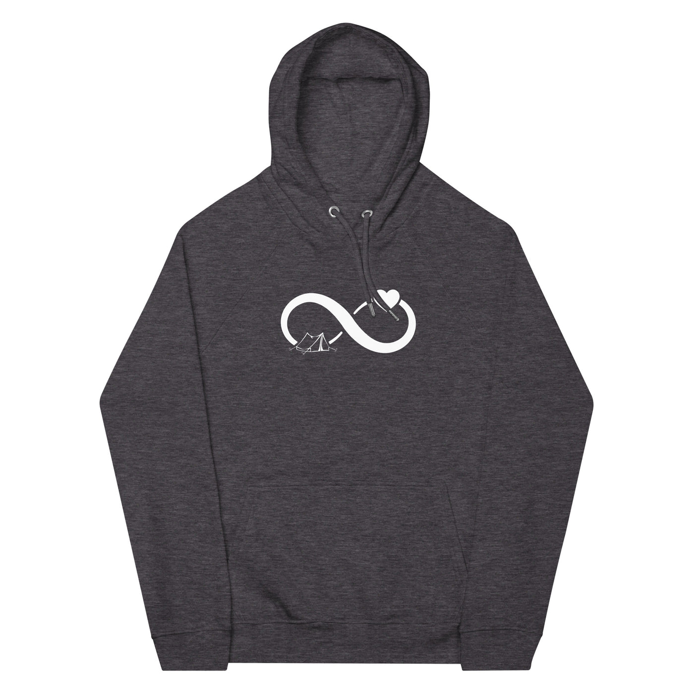 Infinity Heart and Camping 1 - Unisex Premium Organic Hoodie camping xxx yyy zzz Charcoal Melange
