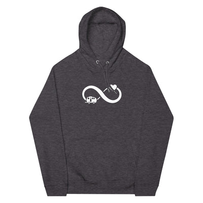 Infinity Heart and Camping 2 - Unisex Premium Organic Hoodie camping xxx yyy zzz Charcoal Melange