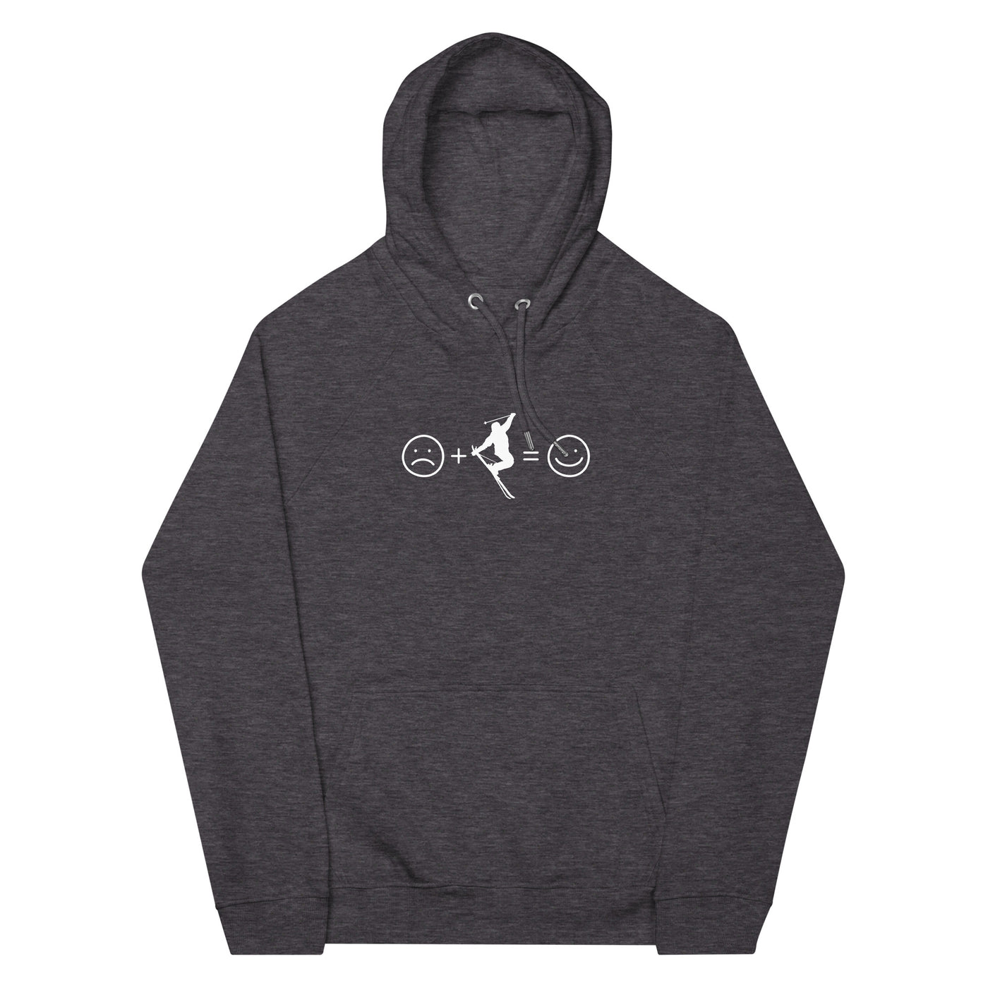 Lächelndes Gesicht und Skifahren - Unisex Premium Organic Hoodie klettern ski xxx yyy zzz Charcoal Melange