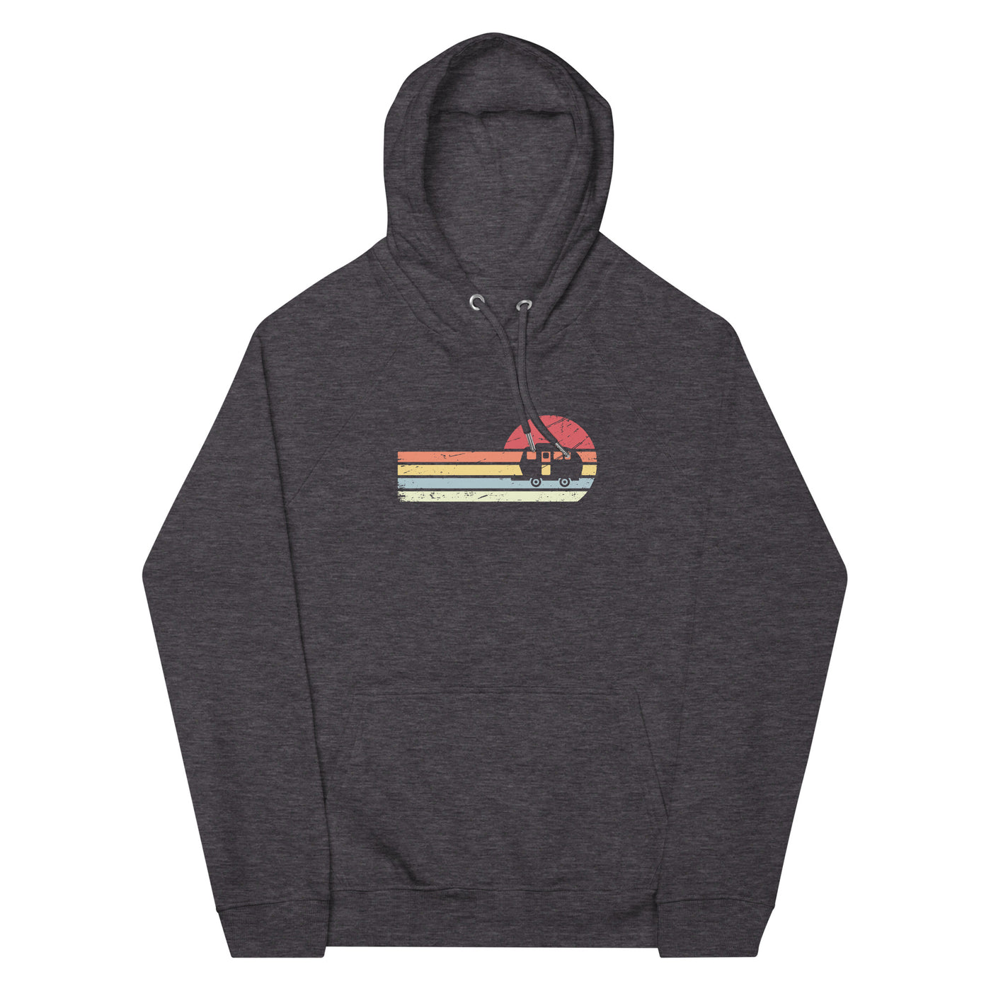 Sonne und Retro Linies - Camping Caravan - (C) - Unisex Eco Raglan Hoodie | SOL'S 03568