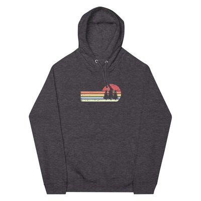 Sonne und Retro Linies - Bäume - Unisex Premium Organic Hoodie camping xxx yyy zzz Charcoal Melange