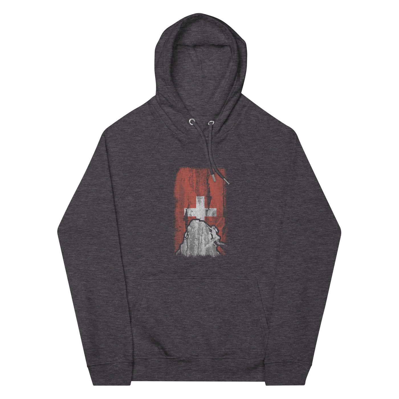 Schweizer Flagge 1 und Klettern - Unisex Premium Organic Hoodie klettern xxx yyy zzz Charcoal Melange