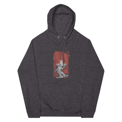 Schweizer Flagge 1 und Snowboarding - Unisex Premium Organic Hoodie snowboarden xxx yyy zzz Charcoal Melange