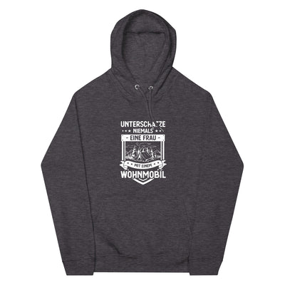 Unterschatze Niemals Eine Frau Mit Einem Wohnmobil - Unisex Premium Organic Hoodie camping xxx yyy zzz Charcoal Melange