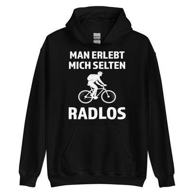 Man Erlebt Mich Selten Radlos - Unisex Hoodie fahrrad mountainbike Schwarz