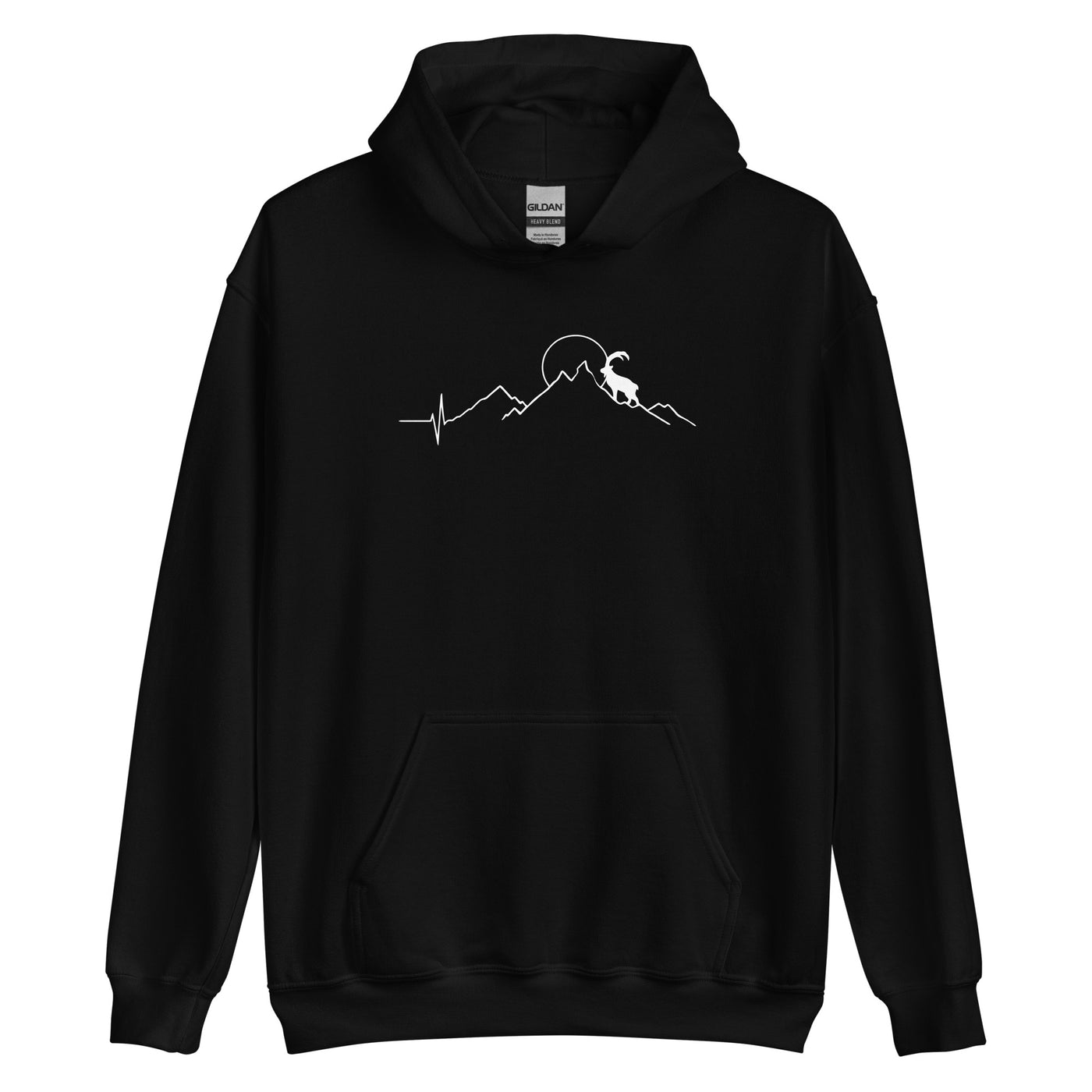 Steinbock_und_Berg_-_(B.W) - Unisex Hoodie berge wandern xxx yyy zzz Black