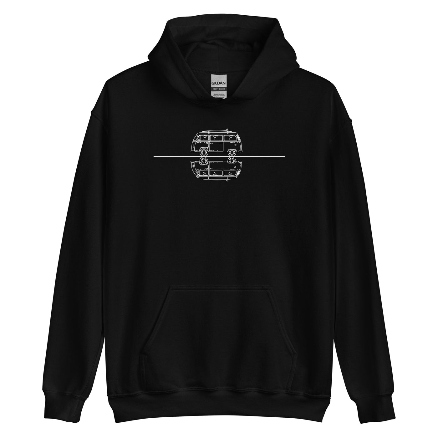 Gerade Linie - Camping Van - Unisex Hoodie camping xxx yyy zzz Black