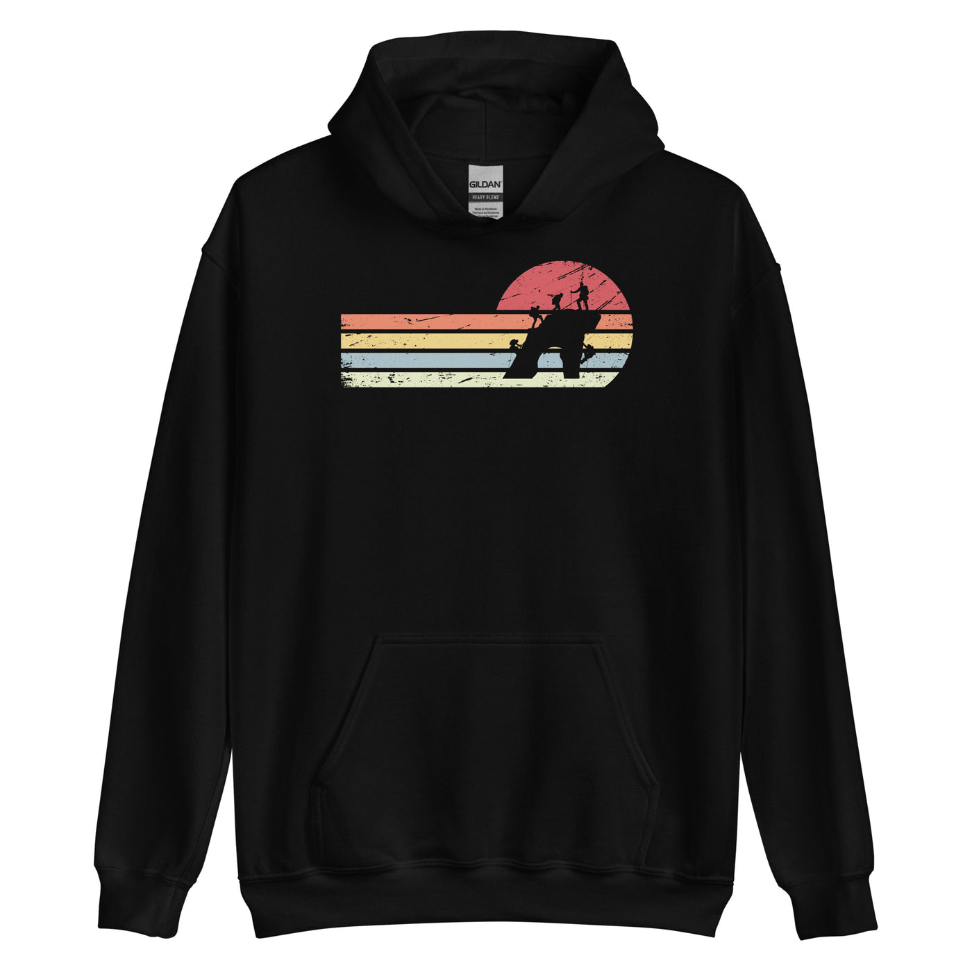 Sonne und Retro Linies - Klettern - (K) - Unisex Heavy Blend Hoodie | Gildan 18500 xxx yyy zzz Black