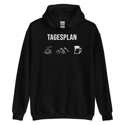 Tagesplan Kaffee, Berge und Bier - - Unisex Hoodie berge wandern xxx yyy zzz Black